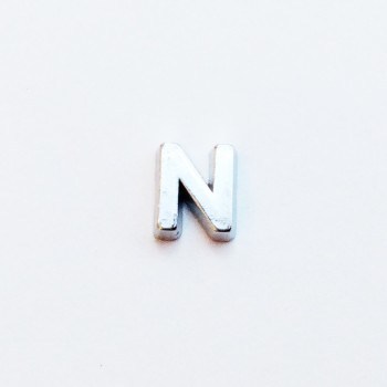 Letter N - Plain Silver image 0