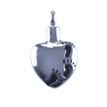 Urn Silver Heart Footprints image 0
