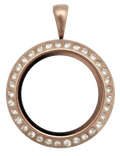 Locket Rose Gold Medium Round Crystal image 0