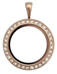 Locket Rose Gold Medium Round Crystal image 0