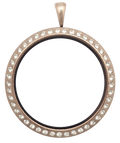 Locket Rose Gold Full Size Round with Crystals image 0