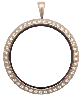 Locket Rose Gold Full Size Round with Crystals image 0