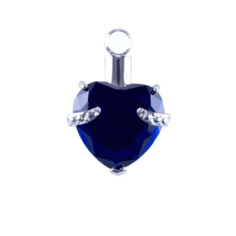 Urn Blue Crystal Heart Pendant image 0