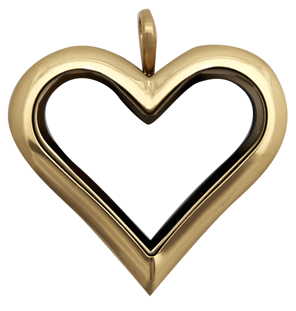 Gold Full Size Straight Heart Plain Locket image 0