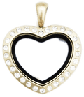 Locket Gold Medium Heart with Crystals image 0