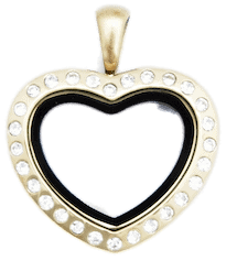 Locket Gold Medium Heart with Crystals image 0
