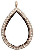 Locket Rose Gold Raindrop with Crystals image 0