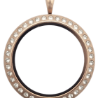 Locket Rose Gold Standard Round with Crystals