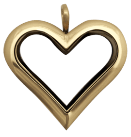 Gold Full Size Straight Heart Plain Locket