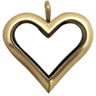 Gold Full Size Straight Heart Plain Locket