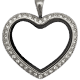 Locket Silver Standard Heart with Crystals