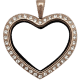 Locket Rose Gold Standard Heart with Crystals