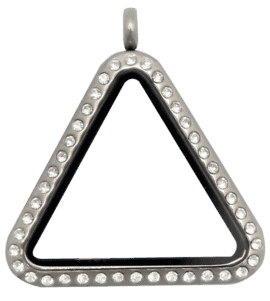 Locket Silver Triangle Crystal