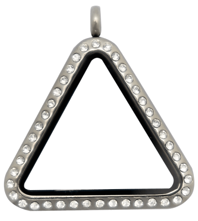 Locket Silver Triangle Crystal