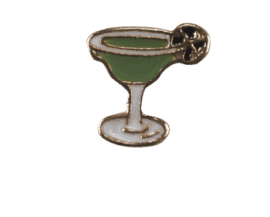 Martini - Green and Gold Glass