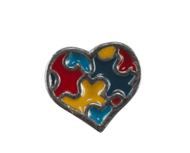 Heart - Rainbow Puzzle Charm