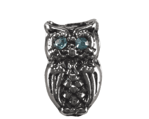 Owl - Silver with Light blue eyes