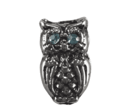 Owl - Silver with Light blue eyes