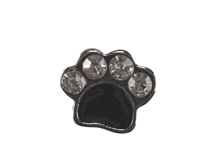 Paw Print - Silver and Black