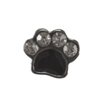 Paw Print - Silver and Black