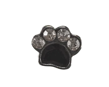Paw Print - Silver and Black