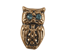Owl - Gold with Light Blue Eyes