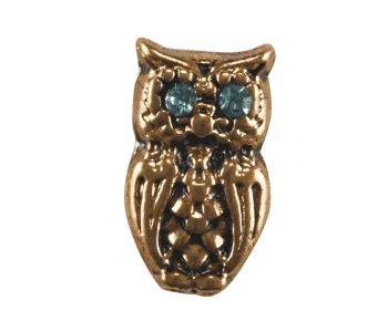 Owl - Gold with Light Blue Eyes