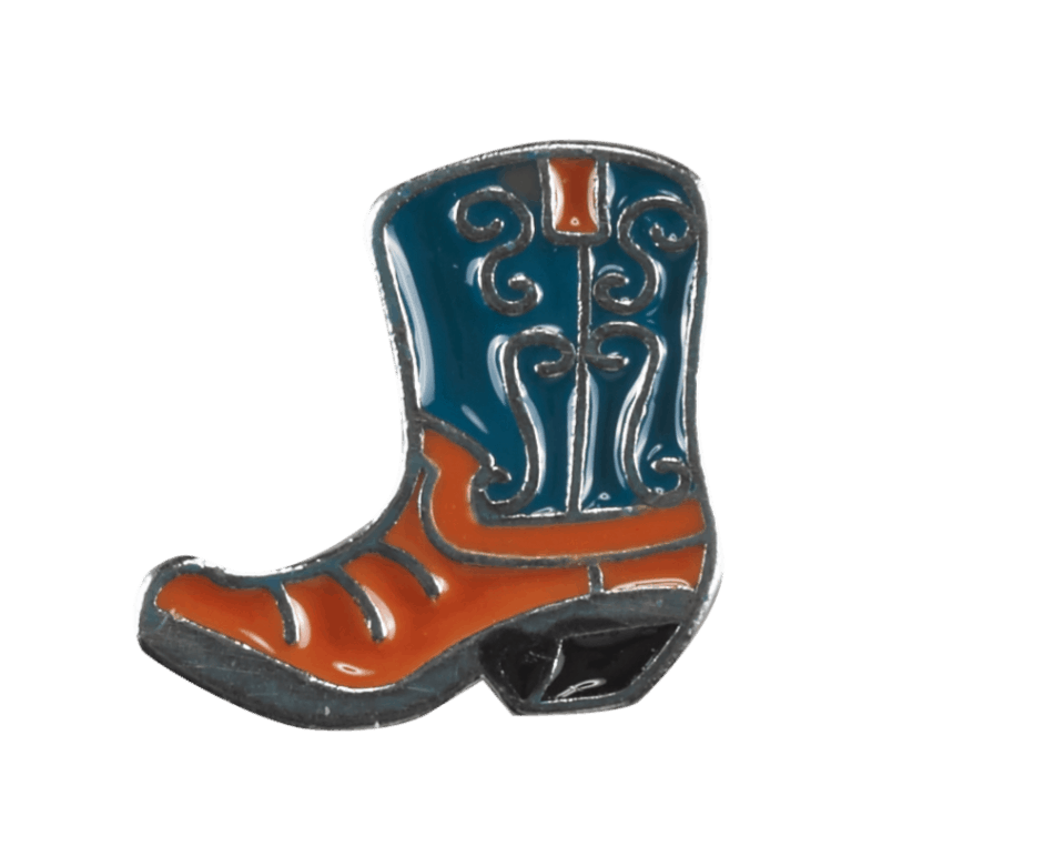 Shoe - Orange and Blue Cowboy Boot