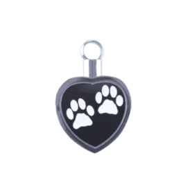 Silver and Black Pet Print Paws Urn Jewellery