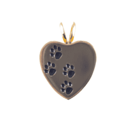 Urn Gold Pet Print Heart - Lockets For Ashes, Hair and Sand