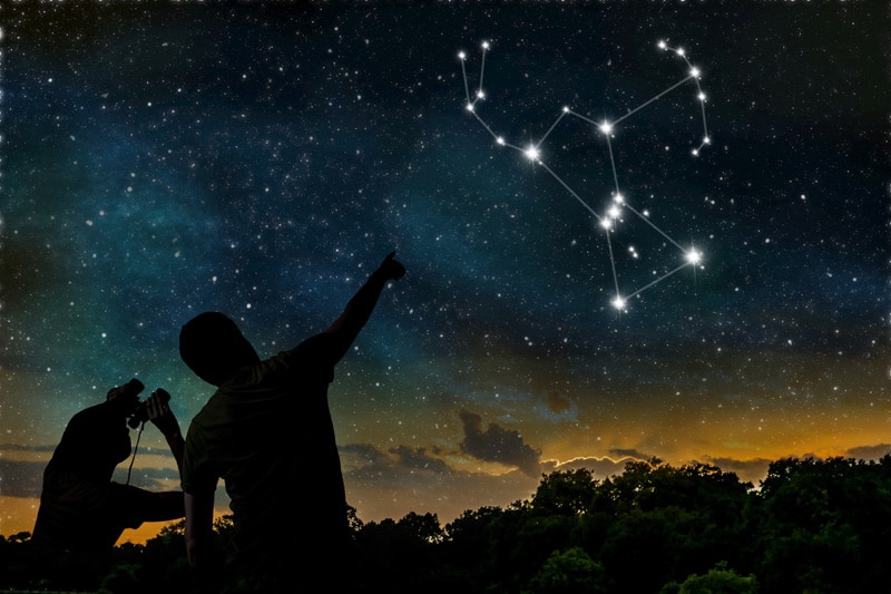 Orion constellation with archer Sagittarius