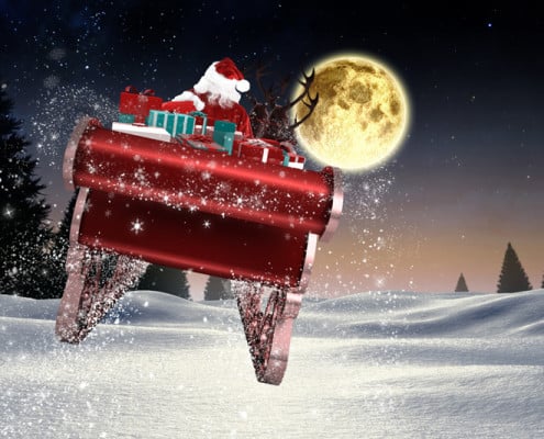 The Moon Guides Santa