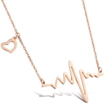 Heart Beat Gold Pendant Necklace