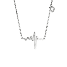 Heart Beat Silver Pendant Necklace