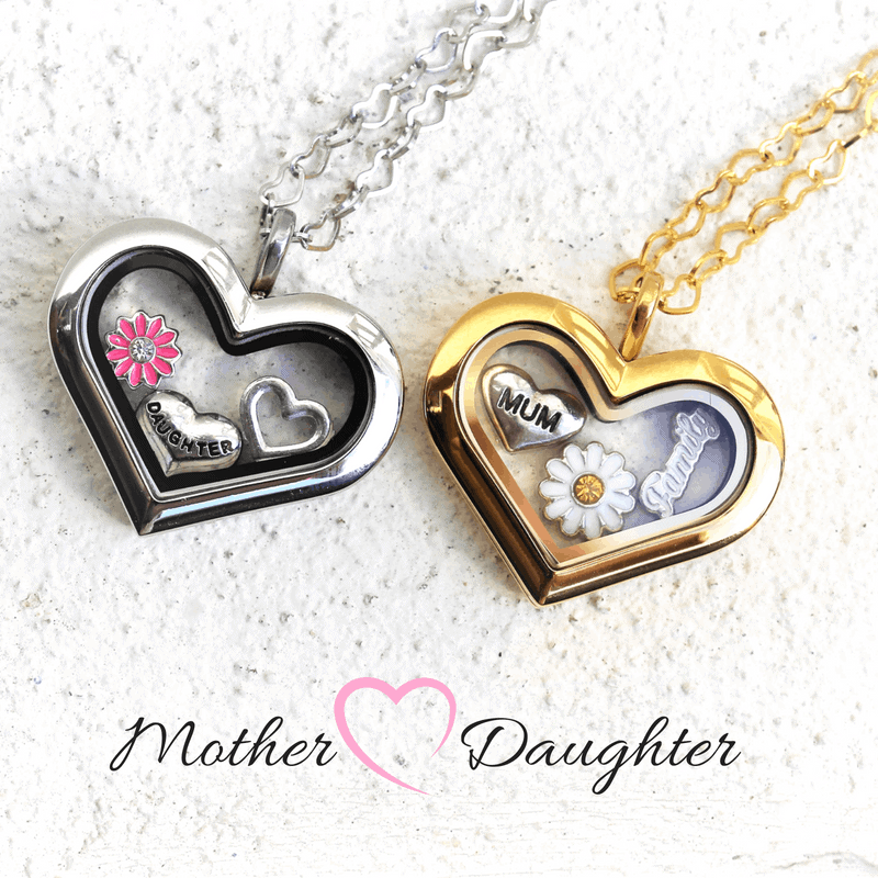 Personalized 10K Solid Gold Father Daughter Locket Necklace that Holds–  romanticwork