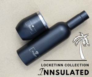 Insulated Chill-Inn Bottle & Goblet In Matt Black - INNsulated Collection