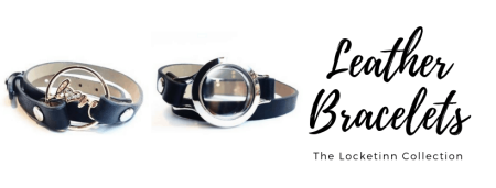 Leather Double Strap Locket Bracelet